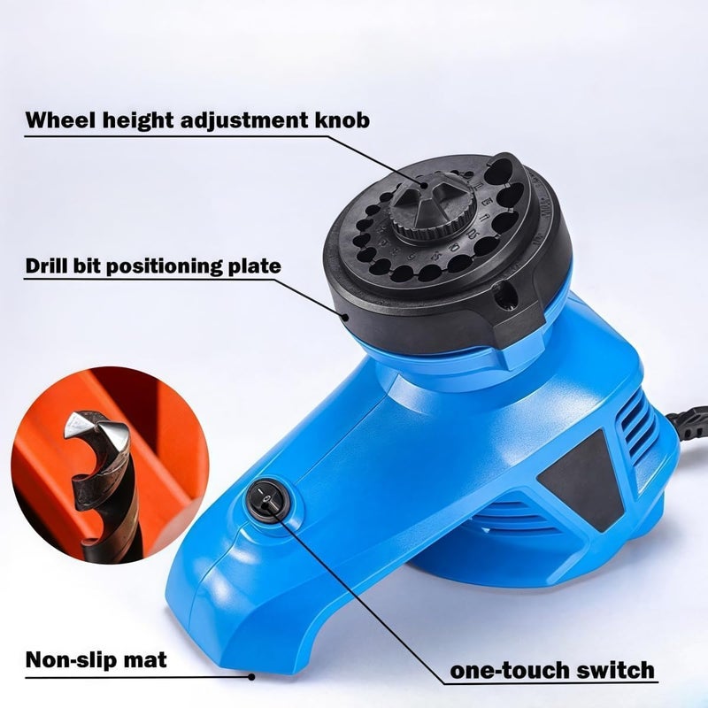 BINGOX Multipurpose Drill Bit Sharpener – 130° Twist Bit Grinding Tool with All-in-One Electric Sharpening Machine for 1/8''–15/32'' Bits - Image 5